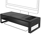 VAYDEER 2 Tier USB 3.0 Monitorständer mit kabelloser Aufladung Aluminium Monitor Stand Unterstützt...