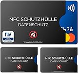 BLOCKARD TÜV geprüfte NFC Schutzhülle (3 Stück) aus Kunststoff für Kreditkarte Personalausweis...