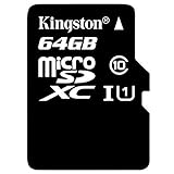 Kingston SDC10G2/64GB microSD Klasse 10 bis zu 45MB/s Speicherkarte (mit SD-Adapter)