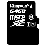 Kingston SDC10G2/64GB microSD Klasse 10 bis zu 45MB/s Speicherkarte (mit SD-Adapter)