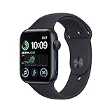 Apple Watch SE (2. Generation) (GPS, 44mm) Smartwatch - Aluminiumgehäuse Mitternacht, Sportarmband...