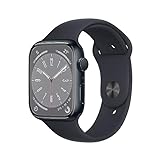 Apple Watch Series 8 (GPS, 45mm) Smartwatch - Aluminiumgehäuse Mitternacht, Sportarmband...