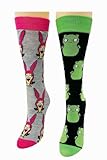 20th Television Bob's Burgers Louise Belcher & Kuchi Kopi (2) Pack Herren Dress Crew Socken 2 Paar -...