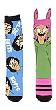 Hyp Bob's Burgers Tina and Louise Crew Socken, 2 Paar, Mehrfarbig/Meereswellen (Ocean Tides),...