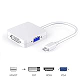 Jmday 3 in1 Mini Display Port zu VGA + HDMI + DVI Adapter Konverter Kabel für Apple MacBook,...