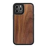 Woodcessories - Bumper Case kompatibel mit iPhone 12 Pro Max Hülle Holz Walnuss