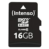 Intenso microSDHC 16GB Class 10 Speicherkarte inkl. SD-Adapter, schwarz