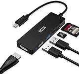 ICZI USB C Hub mit HDMI 4K, USB 3.0 Anschlüsse und SD/TF Kartenleser USB-C Adapter für MacBook Pro...