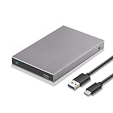 SSK Aluminium 2,5 Zoll Festplattengehäuse USB C 3.1/3.2 Gen2 6 Gbit/s Externer HDD Caddy Adapter...