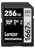 Lexar Professional 1667x SD Karte 256GB, Speicherkarte SDXC UHS-II, Bis zu 250 MB/s Lesen, Class 10,...