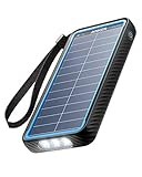 Anker PowerCore Solar 10000, Solar-Ladegerät Powerbank mit Dualport, integrierte Taschenlampe, IP64...