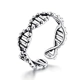 Design 925 Sterling Silber DNA offene verstellbare Fingerringe für Frauen freie Größe Ring...