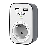 Belkin SurgeCube USB-Steckdose und Überspannungsschutz, 1 Weg/1 Stecker mit Überspannungsschutz,...