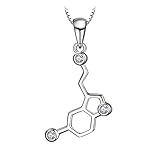 JewelryPalace Kette Liebe Serotonin Molekül, Kette Silber Zirkonia, Halskette Damen Silber 925...