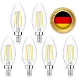 Oaomi E14 Kerze E14 Led Warmweiss LED Lampe,6er 4W E14 Glühbirne Warmweiß 2700K ersetzt 40W...