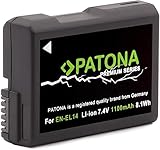 PATONA Premium Ersatz für Akku Nikon EN-EL14 EN-EL14a (echte 1100mAh) -