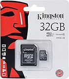 Kingston SDC10G2/32GB microSD Klasse 10 bis zu 45MB/s Speicherkarte (mit SD-Adapter)