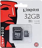 Kingston SDC10G2/32GB microSD Klasse 10 bis zu 45MB/s Speicherkarte (mit SD-Adapter)