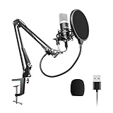 USB Mikrofon, 192kHZ/24bit PC Mikrofon, uhuru Professionell Podcast Mikrofonset mit...