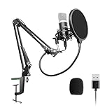 USB Mikrofon, 192kHZ/24bit PC Mikrofon, uhuru Professionell Podcast Mikrofonset mit...