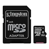 Kingston SDC10G2/128GB microSD 12 Klasse 10 bis zu 45MB/s Speicherkarte (mit SD-Adapter)