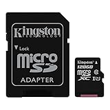 Kingston SDC10G2/128GB microSD 12 Klasse 10 bis zu 45MB/s Speicherkarte (mit SD-Adapter)