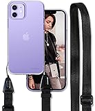 Ringke Air Kompatibel mit iPhone 12 Mini Hülle Tasche Handykette Umhängenband [Clear mit Black]...