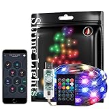 Intelligente String Lichter RGB IC WS2812B IC 5m 50leds USB IP67 Wasserdicht Schwarz Kabel USB LED...