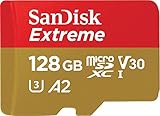 SanDisk Extreme microSDXC UHS-I Speicherkarte 128 GB für Actioncams und Drohnen + Adapter +...