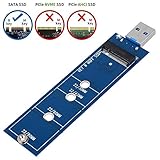 EasyULT M.2 USB Adapter(Kein Kabel Erforderlich), M.2 SSD zu USB 3.0 Adapter Unterstützt NGFF SATA...