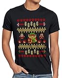 style3 Link Ugly Christmas Sweater Herren T-Shirt strick pulli Weihnachten xmas, Größe:M,...