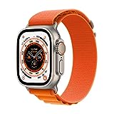 Apple Watch Ultra (GPS + Cellular, 49mm) Smartwatch - Titangehäuse, Alpine Loop Orange - Medium....