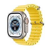 Apple Watch Ultra (GPS + Cellular, 49mm) Smartwatch - Titangehäuse, Ocean Armband Gelb....