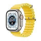 Apple Watch Ultra (GPS + Cellular, 49mm) Smartwatch - Titangehäuse, Ocean Armband Gelb....