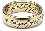 Herr der Ringe Unisex-Ring 'Saurons Ring' aus dem kleinen Hobbit Wolfram PVD vergoldet 3009-062