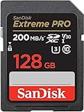 SanDisk Extreme PRO SDXC UHS-I Speicherkarte 128 GB (V30, Übertragungsgeschwindigkeit 200 MB/s, U3,...