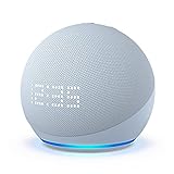 Echo Dot mit Uhr (5. Gen., 2022) | Smarter WLAN- und Bluetooth-Lautsprecher mit Uhr und Alexa und...