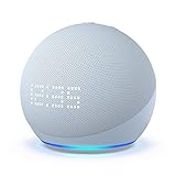 Echo Dot mit Uhr (5. Gen., 2022) | Smarter WLAN- und Bluetooth-Lautsprecher mit Uhr und Alexa und...