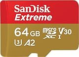 SanDisk Extreme microSD Karte für mobiles Gaming 64 GB, Unterstützt mit A2 App Performance...