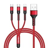 RAVIAD Multi USB Kabel, 3 in 1 Universal ladekabel Nylon Mehrfach Ladekabel Micro USB Typ C...