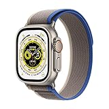 Apple Watch Ultra (GPS + Cellular, 49mm) Smartwatch - Titangehäuse, Trail Loop Blau/Grau - M/L....