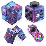 Cuackamily 3 Stück Fidget Toys Set, Galaxie Anti-Stress Würfel Spielzeug, Infinity Cube, Fidget...