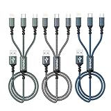 GIANAC Multi USB Kabel [3Stück 1.2M] 3 in1 Universal Ladekabel Schnell Ladekabel Mehrfach Ladekabel...