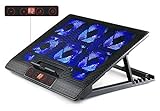 skgames Notebook Laptop Kühler Gamer Ständer Unterlage für 10-17 Zoll, 6 x LED Lüfter, LCD...