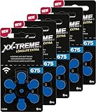 XX-Treme Longlife Extra Hörgerätebatterien Typ 675-30 Stück Hörgeräte Batterien konzipiert für...