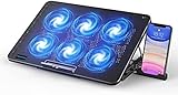 LIANGSTAR Laptop Kühler, 6 Leise Fans Gaming Laptop Cooler Kühlpads, 7 Höhenverstellbar &...