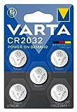 VARTA Batterien Knopfzellen CR2032, 5 Stück, Power on Demand, Lithium, 3V, kindersichere...