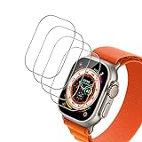 HidWee 4 Stück Schutzfolie kompatibel mit Apple Watch Ultra/Ultra 2 49mm für Panzerglas, 9H Härte...