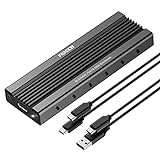 FIDECO M.2 NVME SATA SSD Gehäuse, PCIe USB 3.2 Gen2 10Gbps Festplattengehäuse, Festplatten-Adapter...