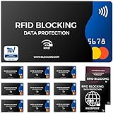 TÜV geprüfte RFID Blocker NFC Schutzhüllen (12 Stück) für Kreditkarte, EC Karte, Bank Karte,...